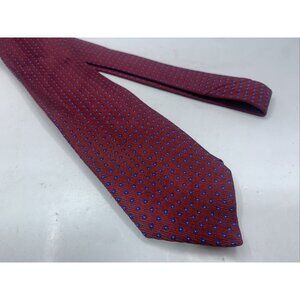 Vtg Dolce and Gabbana Made in Italy Men's Silk Neck Tie Red w small blue circles